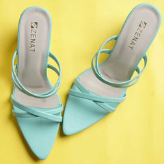 Cool Mint Green Block Heels for Women