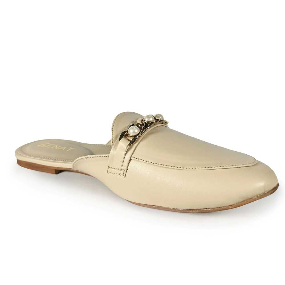 beige mules for women