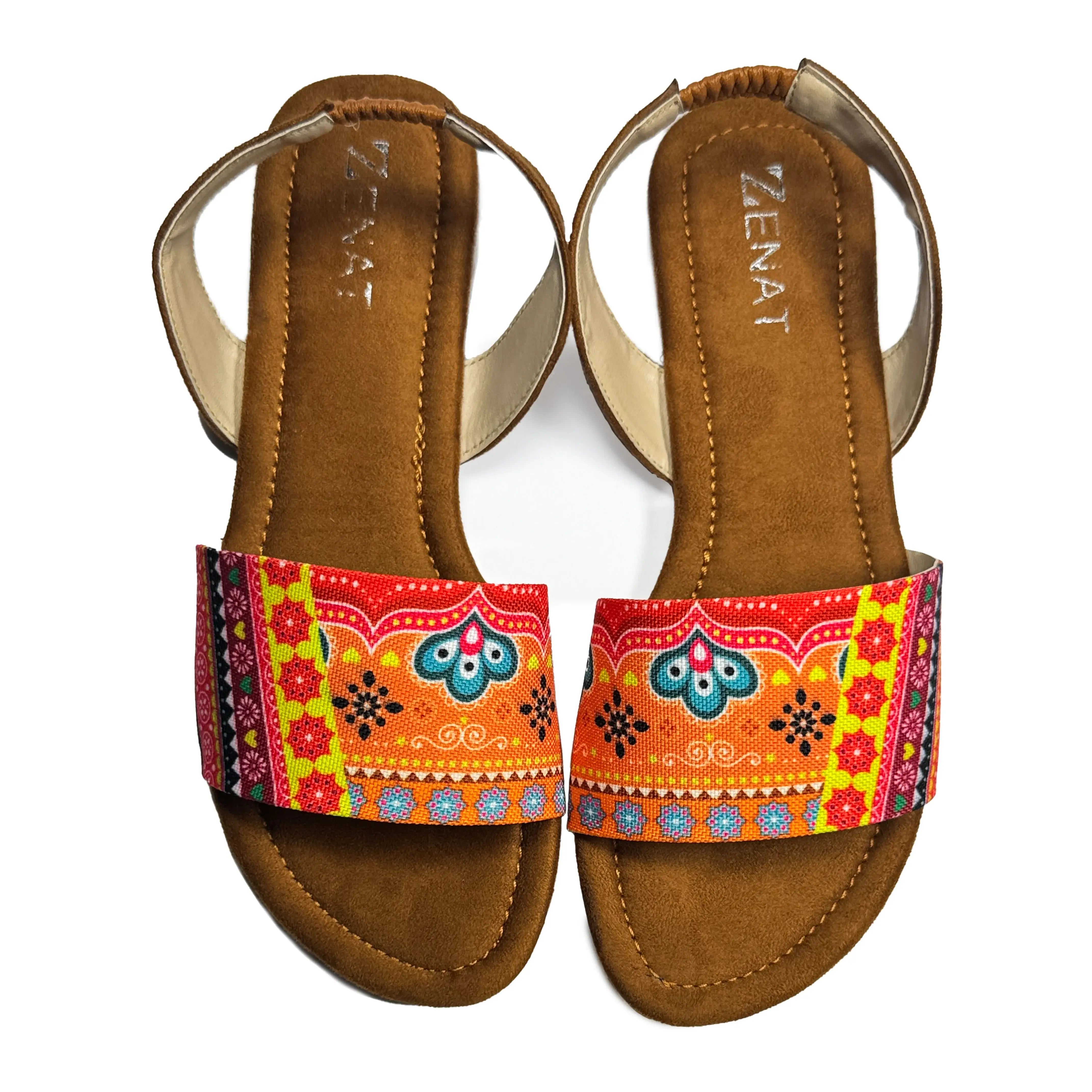 rainbow embroidered sandals