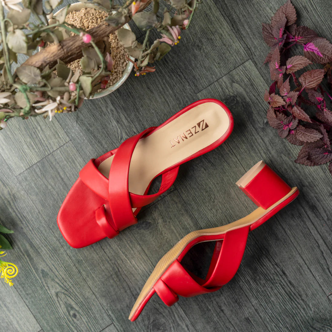 red block heels for girls